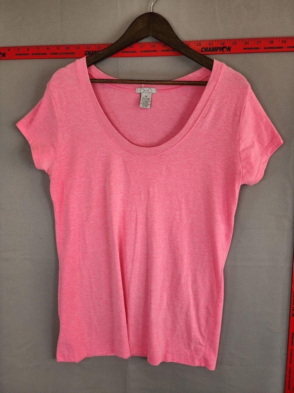 Deb Pink Scoop Neck Short Sleeve Tee